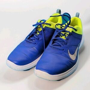Nike Akamai Spikeless Golf Shoes Cobalt Blue Volt Silver, Size 9